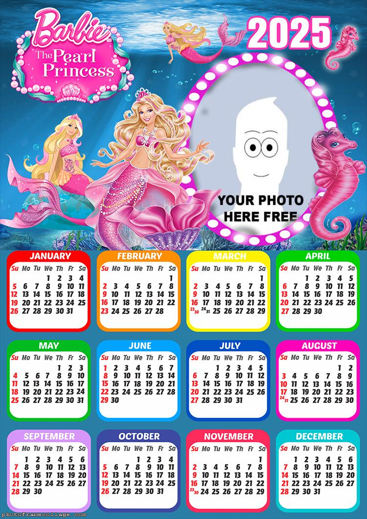 Calendar 2025 Barbie The Pearl Princess