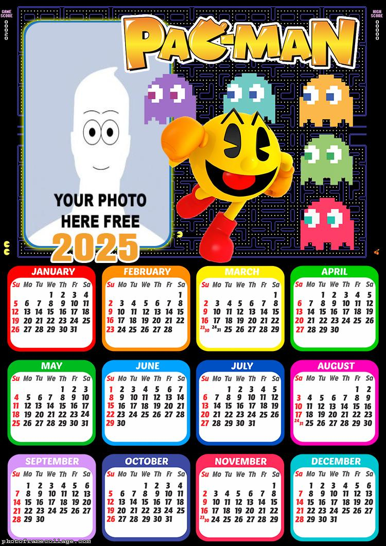 Calendar 2025 Pac Man Picture Frame Free