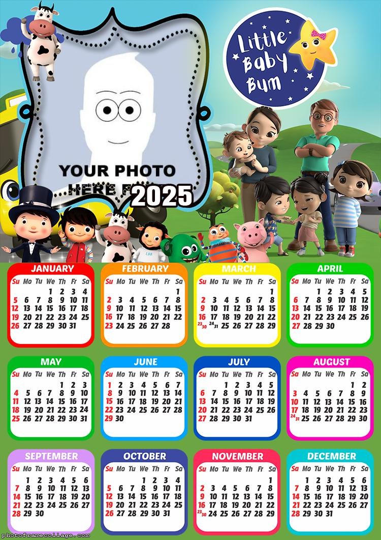 Calendar 2025 Little Baby Bum Photo Collage