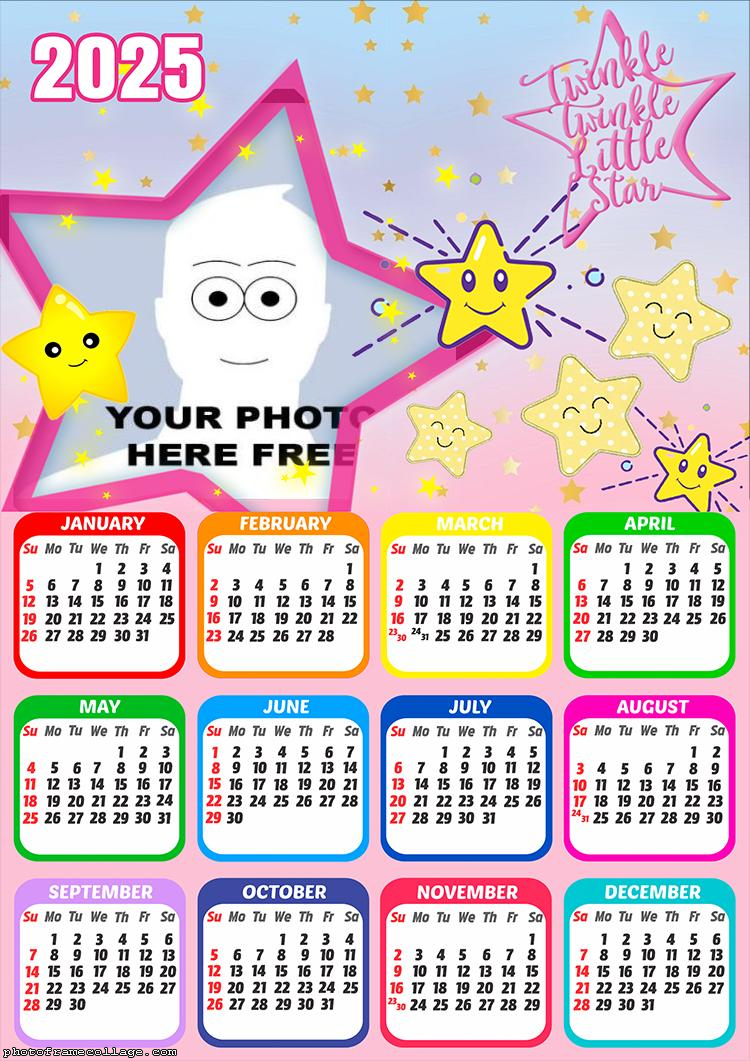 Calendar 2025 Twinkle Twinkle Little Star