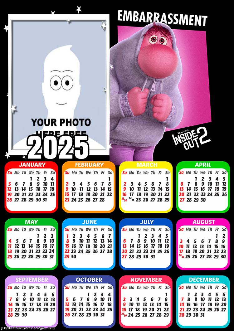 Calendar 2025 Embarrassment Inside Out 2