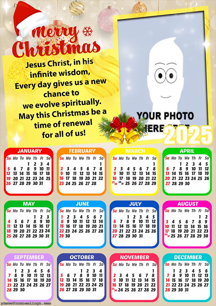 Calendar 2025 Merry Christmas Jesus Christ Message