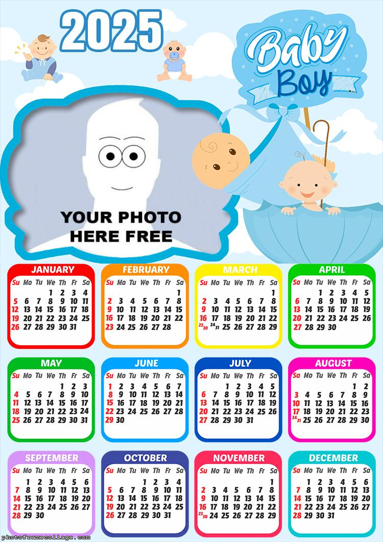 Calendar 2025 Baby Boy Picture Frame