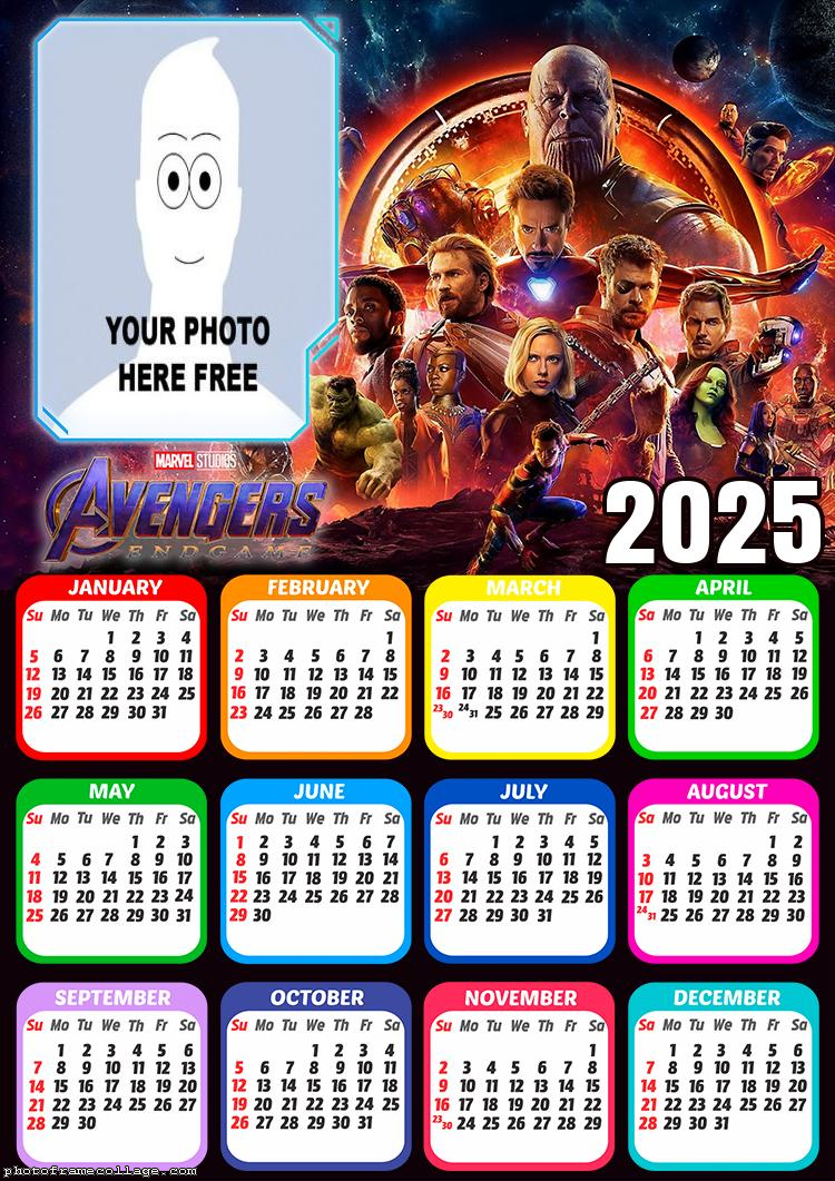 Calendar 2025 Avengers Picture Frame