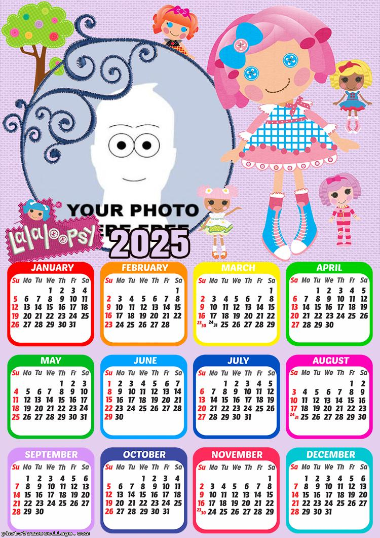 Calendar 2025 Lalaloopsy Picture Frame Digital