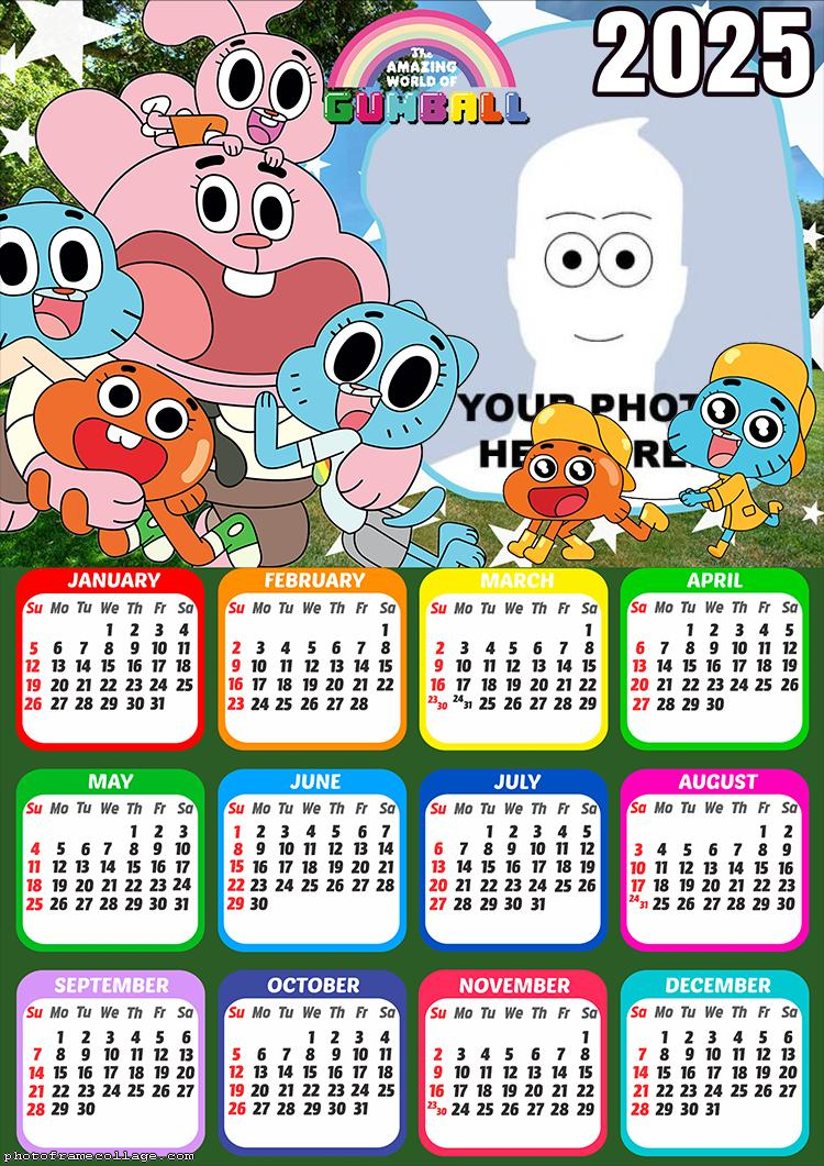 Calendar 2025 Gumball Frame Collage