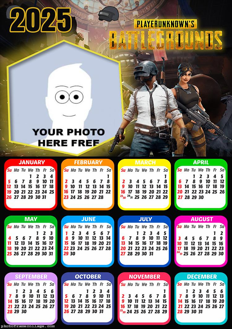 Calendar 2025 PlayerUnknowns Battlegrounds Frame