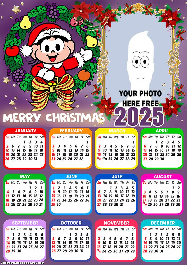 Calendar 2025 Maggy Merry Christmas Picture Collage