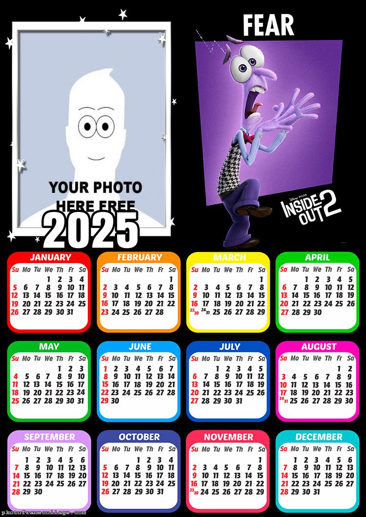 Calendar 2025 Fear Inside Out 2