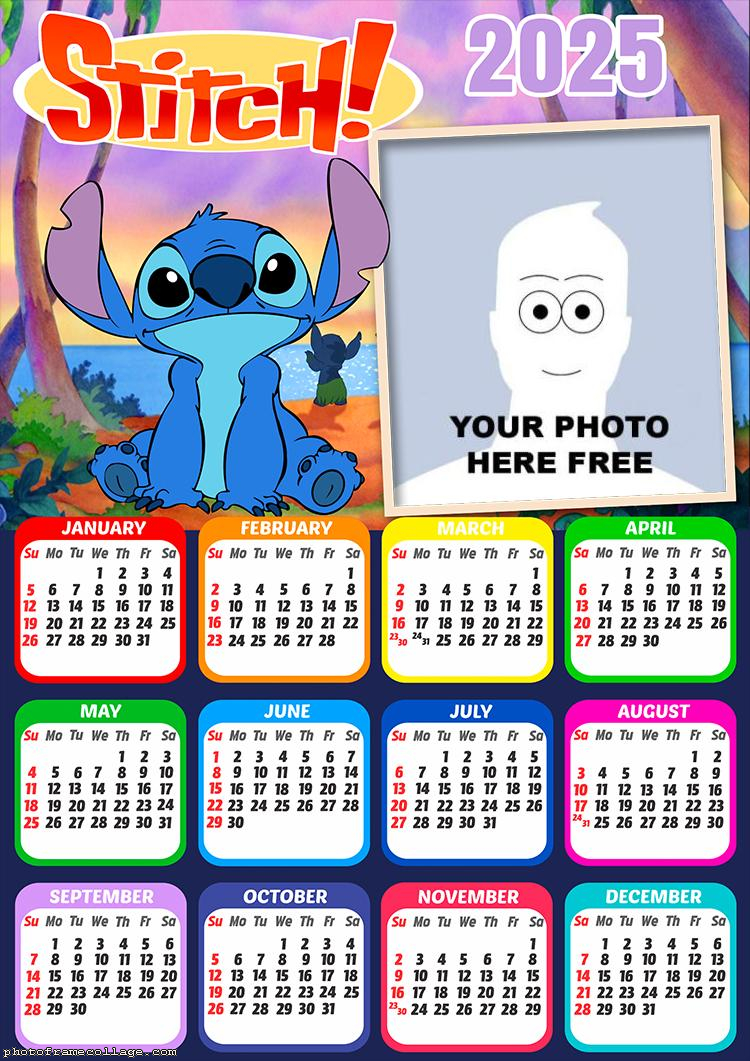 Calendar 2025 Stitch Free Picture Frame