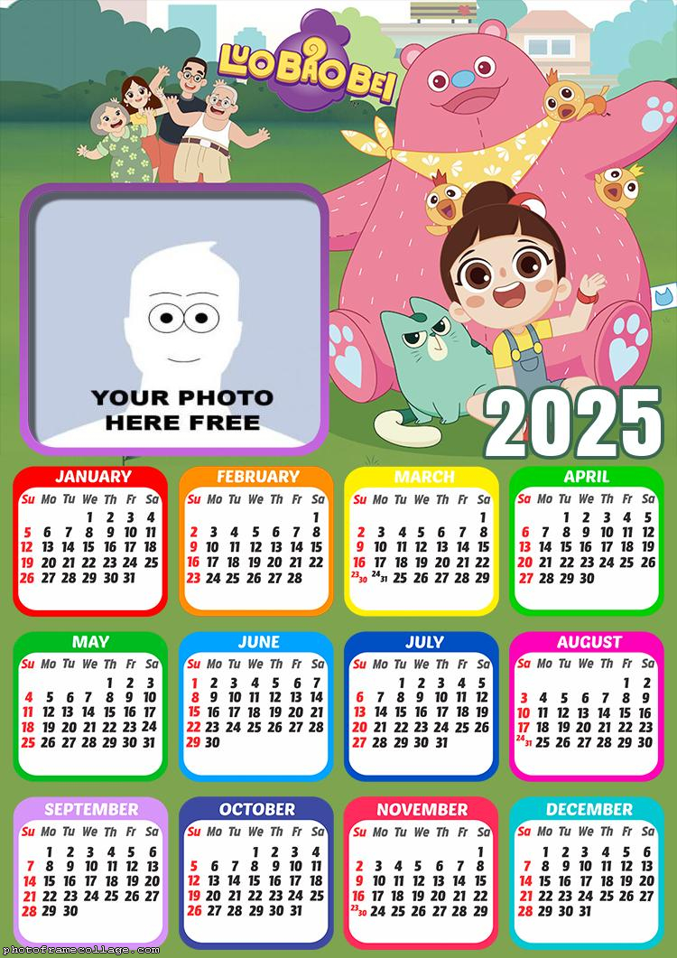 Calendar 2025 Luo Bao Bei Picture Frame Free