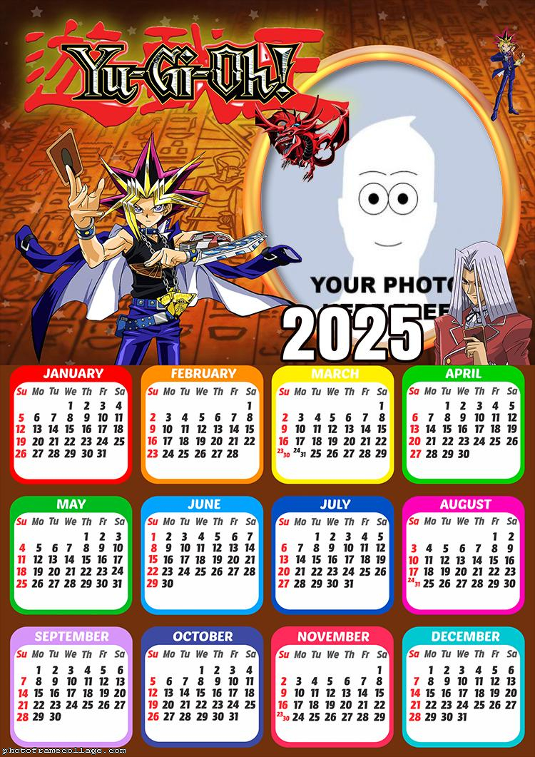 Calendar 2025 Yu Gi Oh! Photo Collage Frame Picture Frame