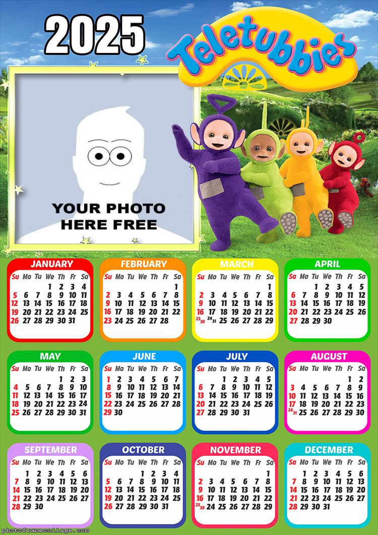 Calendar 2025 Teletubbies Photo Collage Frame