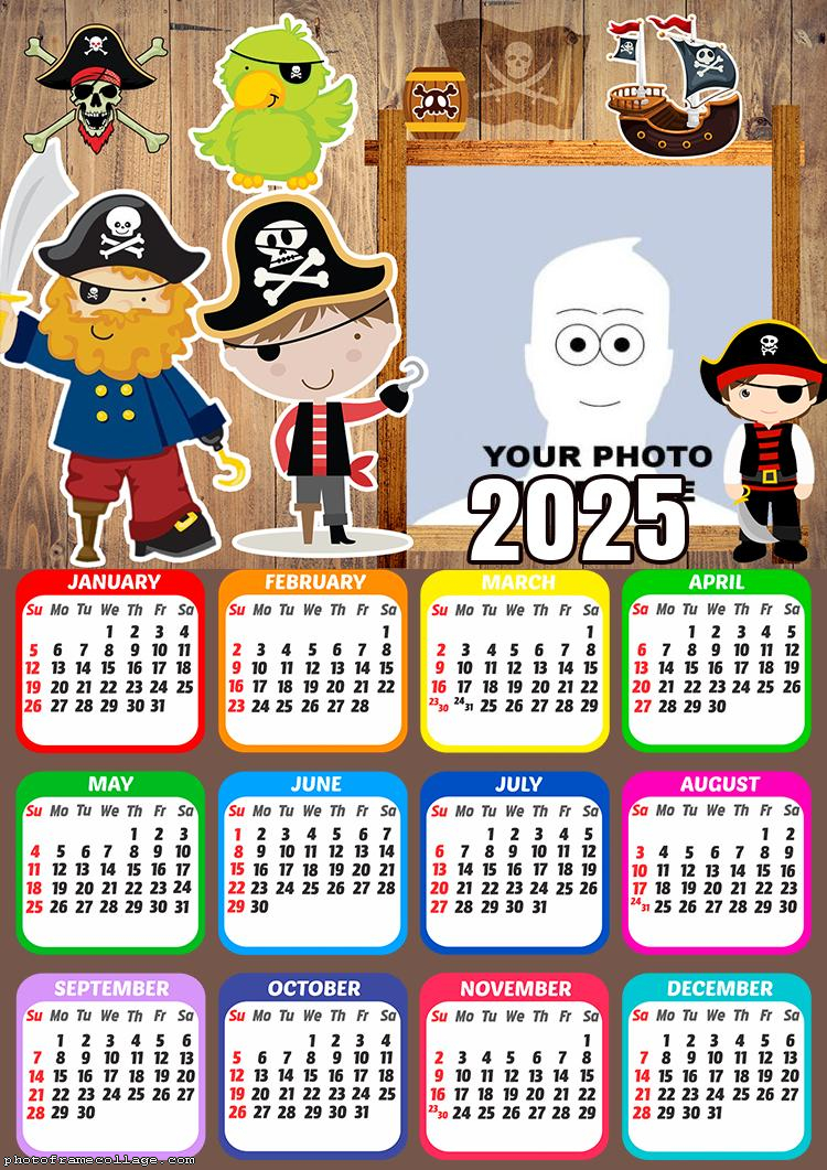 Calendar 2025 Little Pirate Picture Frame Digital