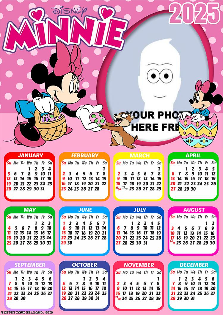 Calendar 2025 Minnie Happy Easter