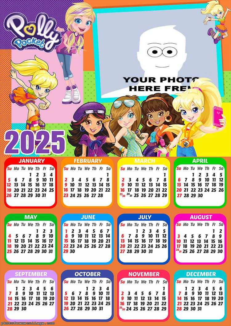 Calendar 2025 Polly Pocket Picture Frame Collage