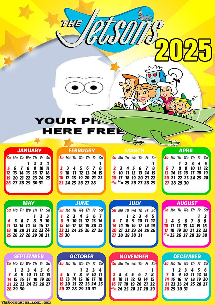 Calendar 2025 The Jetsons Photo Collage Frame