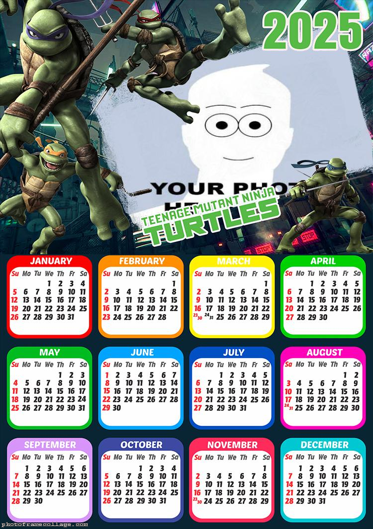 Photo Calendar 2025 Teenage Mutant Ninja Turtles