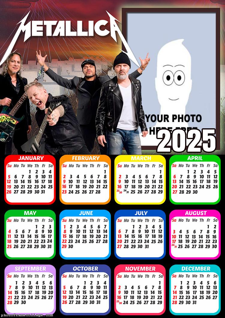 Calendar 2025 Metallica Picture Digital