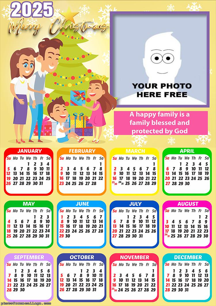 Calendar 2025 Family Blessed Picture Frame