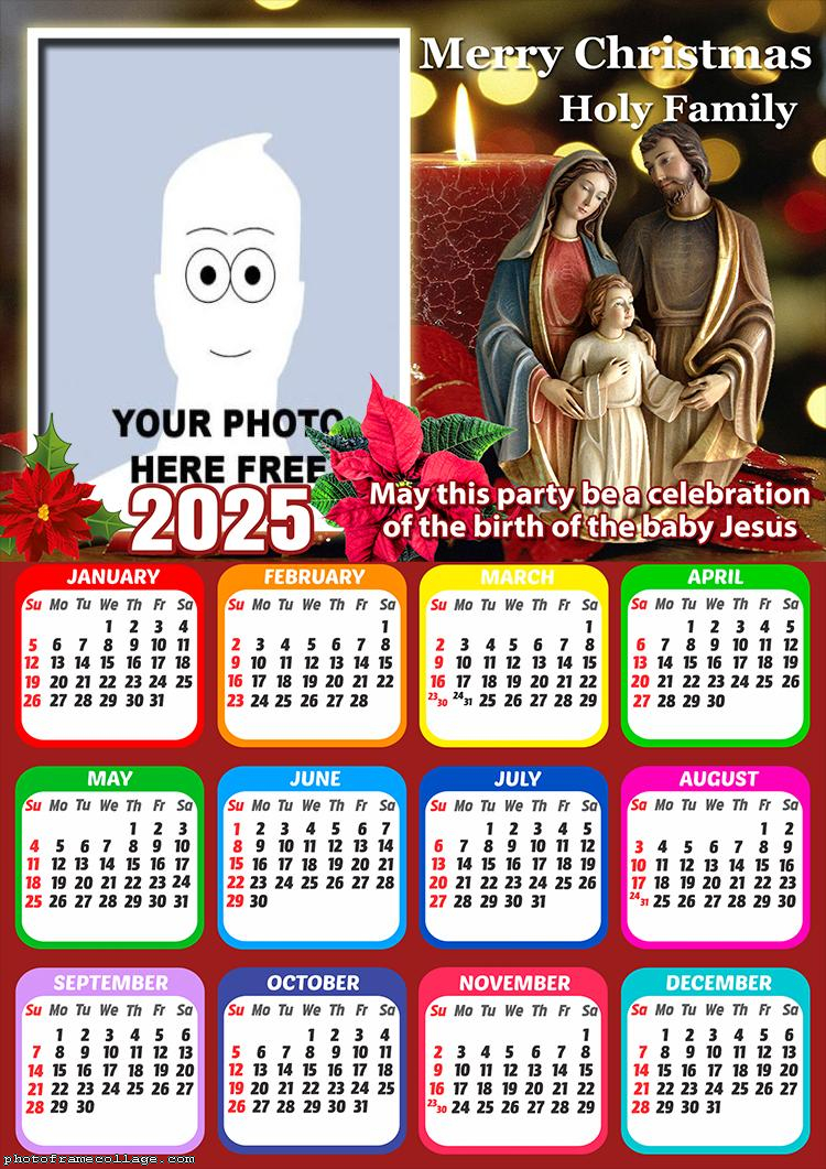 Calendar 2025 Merry Christmas Holy Family