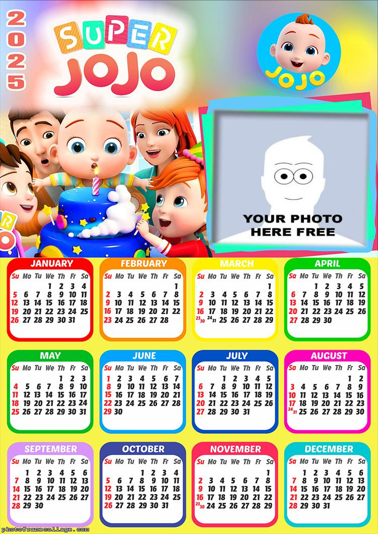 2025 January Calendar Photo Collage Photos