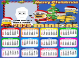 Calendar 2025 Merry Christmas Minions Picture Collage