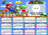 Calendar 2025 Super Mario Photo Collage Frame