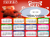 Calendar 2025 Turning Red Photo Collage Frame