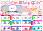 Calendar 2025 Baby Girl Picture Frame