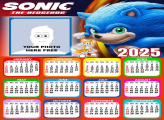 Calendar 2025 Sonic The Hedgehog Photo Collage Frame