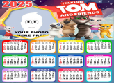 Calendar 2025 Talking Tom and Friends Photo Collage Frame