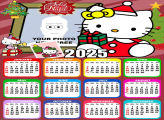 Calendar 2025 Hello Kitty Merry Christmas Frame Collage