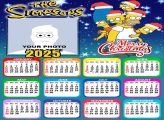 Calendar 2025 The Simpsons Merry Christmas Collage